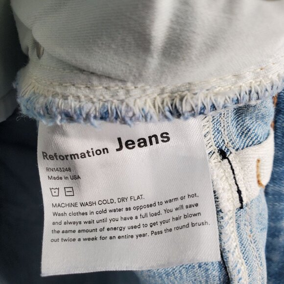 Reformation High Waisted Light Faded Jeans Denim Pants Women Size 30 Faded Wash - Picture 8 of 14